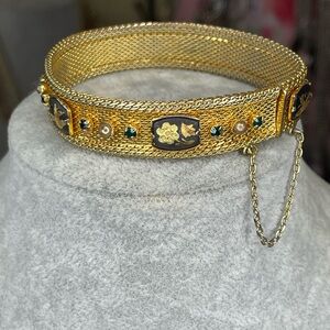 Vintage damascene mesh bracelet